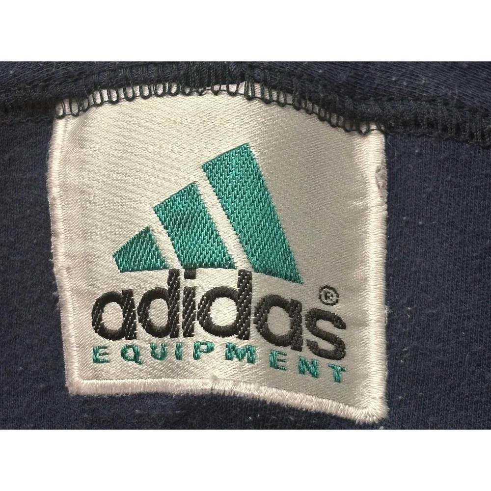 Vtg Adidas Pullover Shirt Sz X-Large Mens Navy 1/4 Zip Long Sleeve READ 90's